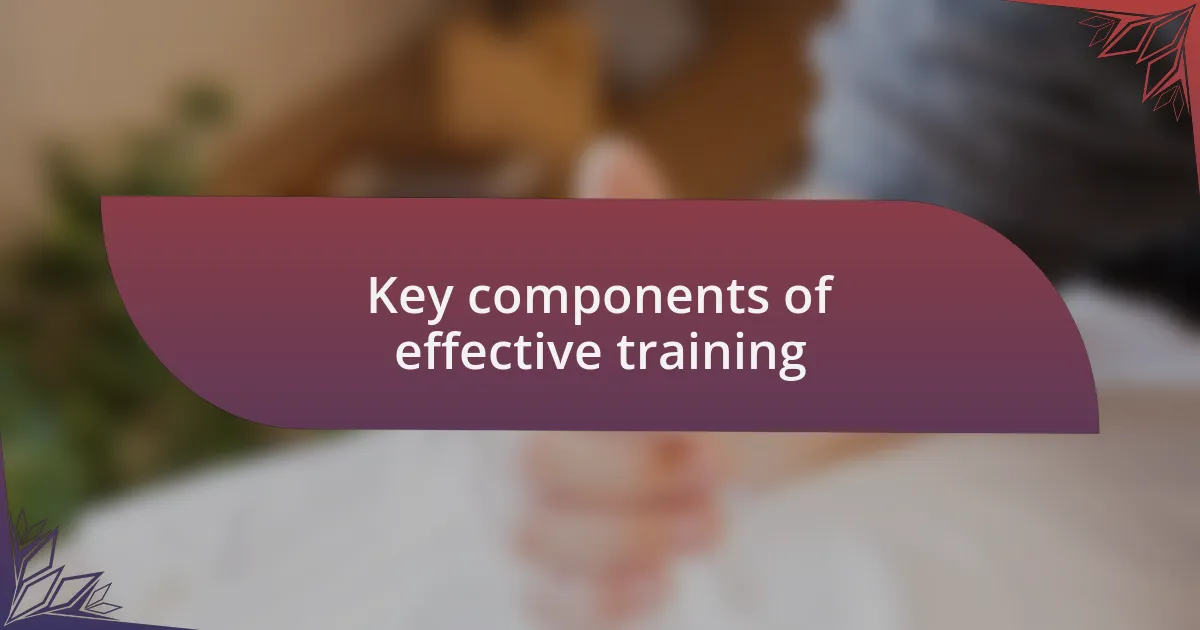 Key components of effective training